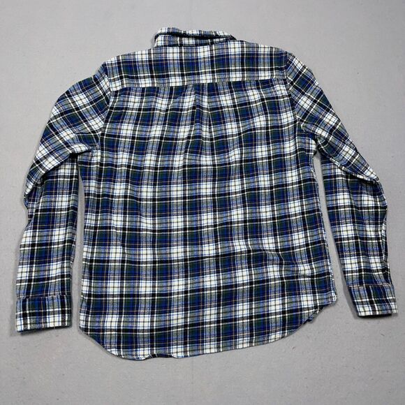 Eddie Bauer‎ Flannel Shirt Men Size Medium Classic Fit Gray Blue Plaid - Picture 9 of 11